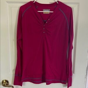 Cabela's Pink Buttoned Long Sleeve Tee